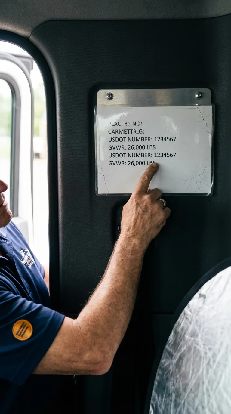 USDOT licensing placard verification in Chisago City
